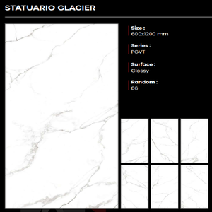 Azulejos de porcelana brillante de primera calidad para suelo 600x1200mm antideslizantes CLAYTON CERAMIC Hechos en India - Product Image 1