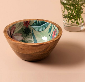 Tazón de madera con estampado de frutas y peces azules, diseño oriental, para servir comida, el más vendido. - Product Image 3