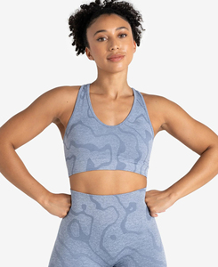 High Quality Women's Solid <b>Blue</b> 2-Piece Yoga Set Full Sleeve <b>Crop</b> <b>Top</b> High Waist Shorts Front Printed Spandex Polyester - Product Image 4