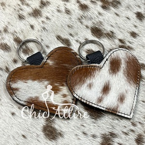 Hot Selling Handcrafted Genuine Cowhide Leather Heart Keychain Stylish Charm on Key <b>Ring</b> Rustic Perfect for Gift Accessory - Product Image 1