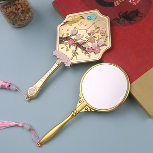 Miroir de Maquillage Portable Vintage Traditionnel Émaillé, Artisanat Métallique en Alliage de Zinc, LOGO Personnalisé, Conception Gratuite - Product Image 2