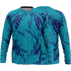 Camiseta Deportiva RICSA Unisex de Manga Larga con Cuello Redondo, Sublimada, de Poliéster, con Rayas Diagonales Naranja Borgoña, de Secado Rápido - Product Image 4