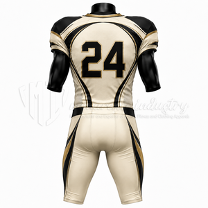 Custom American Football Uniform Set for Black Gold Padded Jersey <b>Pants</b> Team Sportswear 100% Polyester Spandex Breathable - Product Image 2