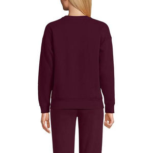 Sudadera de Punto Suave al Tacto para Mujer, Color Borgoña, 100% Algodón, para Invierno, Deportiva, Informal, con Mangas Largas, Última Moda, Alta Demanda - Product Image 5