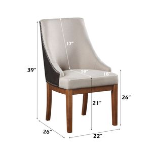 Set di 2 Sedie Laterali Gilsea in Pelle Sintetica Marrone con Finitura in Tessuto Marrone - Product Image 3