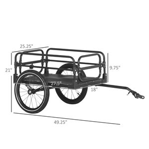 Rimorchio per Bicicletta con Sospensione Ruote da 16 Piedi, Capacità di Carico 88 Libbre, Carrello per Trasporto Cappotti da Donna - Product Image 3