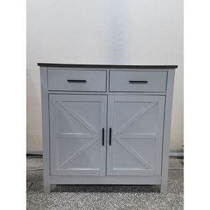 Mobile da Cucina Moderno Stile Fattoria con 2 Cassetti e 2 Ante, Credenza da Terra per Caffè con Funzionalità Buffet - Product Image 5