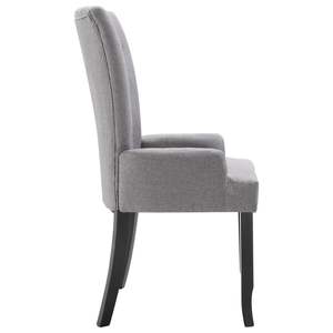 Light Gray Fabric <b>Dining</b> <b>Chair</b> <b>with</b> <b>Armrests</b> - Product Image 3