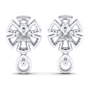 REYES Venta Directa de Fábrica, Pendientes Colgantes de Oro Sólido de 14K con Moissanita para Mujer, Exquisito Regalo de Aniversario de Bodas, Joyería - Product Image 4