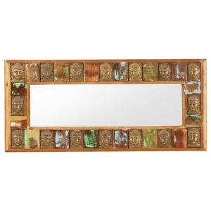 Miroir mural en bois recyclé de couleur unie, 43,3 x 19,7 po - Product Image 2