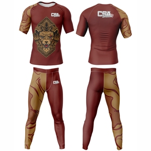 Nouvelle Collection 2026 : Tenue de Compression Homme à Impression par Sublimation – Rashguard et Legging MMA Respirants, Écologiques et de Qualité Supérieure - Product Image 1