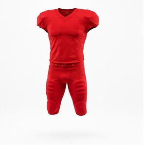 Conjunto de Uniforme de Fútbol Americano Rojo, Jersey con Cuello en V, Pantalones, Protección, 100% Algodón, Equipamiento Completo para Hombre Adulto, ODM, Transpirable - Product Image 6