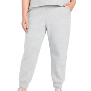 Pantalon de jogging pour femme, taille haute élastique, en molleton décontracté, couleur unie, coupe ample, pour le sport et la détente - Product Image 1
