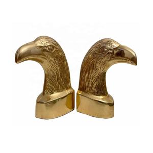 Antique Brass Horsehead Bookend Aluminum Office & Study Organizer for <b>Bookshelf</b> Home <b>Desk</b> Gift Bookend - Product Image 3