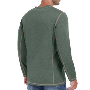 เสื้อยืดแขนสั้นคอเฮนลีย์ ผ้าคอตตอนถักลายวาฟเฟิล 100% ทรงแร็กแลน ล้างสีเอซิด ดีไซน์เรียบง่าย สไตล์ไฮสตรีท น้ำหนัก 300 กรัม - Product Image 3