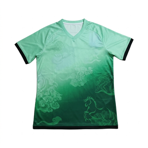 Camiseta de fútbol sublimable personalizada de secado rápido, poliéster, cuello en V, para entrenamiento deportivo, uniforme de equipo, para hombre, con impresión de logotipo personalizado. - Product Image 1