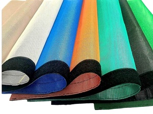 Haute qualité 0.55mm PVC enduit Polyester Teslin maille taille personnalisée imperméable style uni tissé à la main tissu industriel - Product Image 4