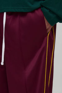 <b>Men's</b> Burgundy Sweatpants Elastic Waist Drawstring Closure Side Stripe Casual Joggers Autumn Wear - Product Image 6