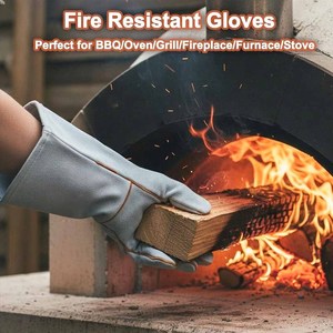 Guantes de Soldadura de Cuero Vacuno de Alta Resistencia para Seguridad Industrial, Resistentes a la Abrasión, para Bomberos y Construcción - Product Image 4