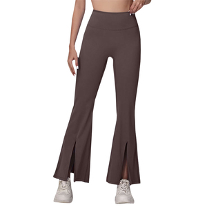 Top Quality High Waisted Full Length <b>Flare</b> Yoga Pants Solid Color Stacked Leg Workout Gym <b>Leggings</b> For Women's - Product Image 1