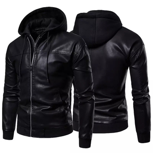 Hot Selling Custom Men's Biker <b>Genuine</b> <b>Leather</b> <b>Jacket</b> Black Autumn Winter Motorcycle Eco-Friendly Quick Dry Breathable for Men - Product Image 2