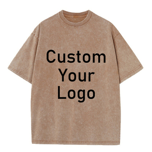 Custom Design Oversized Cotton T-Shirt Men's Short Sleeve O-Neck Casual Streetwear Jersey Knitted Acid Wash Silk Screen Printed - Product Image 6