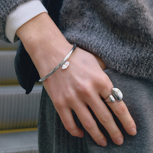 18K Gold Plated Stainless Steel Marquise Zircon Minimalist Waterproof <b>Bracelet</b> Open <b>Cuff</b> <b>Bracelet</b> - Product Image 2