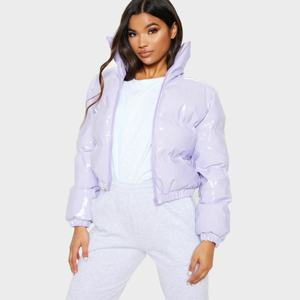 Veste matelassée en duvet pour femme, couleur vert foncé et violet, nouvelle arrivée, coupe-vent, veste en coton rembourrée, veste pour femme avec fourrure - Product Image 3