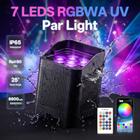6 projecteurs Uplight avec flight case de chargement, 7x20W RGBWUV 6-en-1, à batterie, pour salles de mariage, fêtes, éclairage de scène sans fil