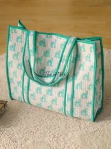 OEM Assorted Turquoise Camel Quilted Cotton Tote <b>Bag</b> - Unique Artisan <b>Reusable</b> Shopper Handbag - Product Image 4