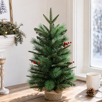 Mini sapin de Noël vert pré-éclairé, qualité supérieure, idéal pour la décoration extérieure et événements, personnalisable – Vente chaude directe usine