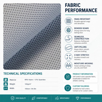 OEKO-TEX 100, 88% Nailon, 12% Elastano, Material para Polos de Tenis y Pádel, Color Duradero, Secado Rápido, 160GSM
