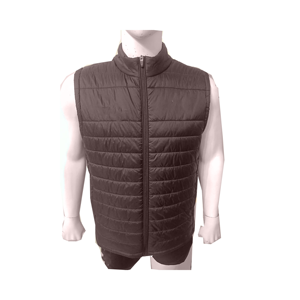 Men's <b>Quilted</b> Vest Solid Color Zipper Closure Windproof Polyester <b>Wadding</b> Casual Winter Wear Stand Collar - Product Image 1