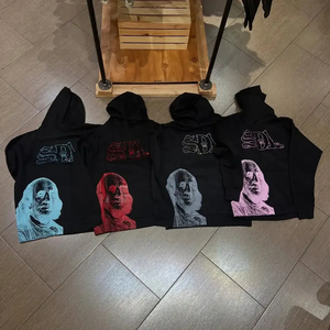 Sweat-shirt à capuche personnalisé pour homme Sdl, logo imprimé sur le devant, streetwear décontracté, coupe classique, hiver, 100% coton, molleton écologique, OEM - Product Image 5