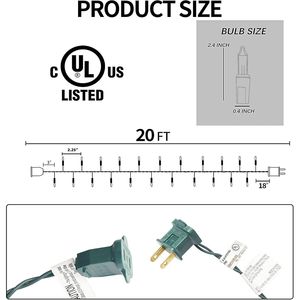 Confezione da 2 Luci a Stringa Incandescenti Bianco Caldo 40FT 200 LED Impermeabili per Decorazioni Natalizie - Product Image 2