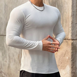 T-shirt Homme Grande Taille Personnalisé Uni Coupe Slim en Polyester pour Sport et Fitness – Vente en Gros - Product Image 1