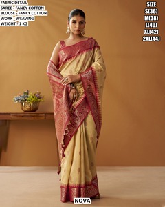 Sari en coton fantaisie bleu saphir à reflets polychromes, traditionnel, pour l'hiver, Diwali, mariage, fête, anti-humidité et infroissable - Product Image 3