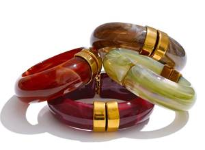 Vintage Epoxy Resin Brass Bangle Stack With High Finished for Women Daily Wear Party Festive <b>Boho</b> Fashion Jewelry <b>Bracelet</b> Cuff - Product Image 6