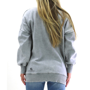 Sudadera de Algodón Suave para Mujer, Cuello Redondo, Manga Larga, Estilo Holgado, Ropa Casual de Calle, Ropa de Invierno, Logotipo Frontal Personalizado OEM - Product Image 4
