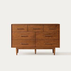 Modern Adjustable <b>Chest</b> of Drawers Solid Teak <b>Wood</b> High Quality Brown Finish 6 Drawers for Indoor Use - Product Image 1