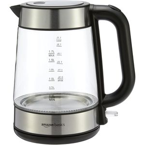 Bollitore Elettrico Nero e Argento da 1500W con Caraffa in Vetro Senza BPA, Ebollizione Rapida e Spegnimento Automatico, 1,8 Litri per Tè e Caffè - Product Image 1