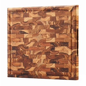 เขียงไม้อะคาเซียบอร์ดลายตารางหมากรุกแบบบล็อกเขียงหั่นในครัว - Product Image 6