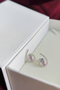 SARVOTTAM 9KT Gold Luxury Natural Octagon Blue Sapphire & Diamonds Bezel & Micro Pave Setting Fine Jewelry <b>Stud</b> Earrings - Product Image 2