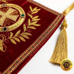 Vestimenta Litúrgica Ortodoxa Bordada a Mano con Oro para Sacerdotes, Diseño de Cruz Roja y Laurel, Personalizable, ShineWays - Product Image 3