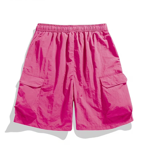 Pantalones Cortos Deportivos de Nailon Personalizados para Hombre, Color Rosa, Elegantes, para Gimnasio, Fitness, Ropa Urbana, Correr al Aire Libre, con Servicio OEM - Product Image 2
