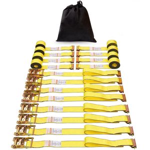 สายรัด8PK 2 "x 15 'แบบพรีเมี่ยม, สายรัดอี-แทร็คหักแรงบิด4400ปอนด์วงล้อแบบไม่มีที่สิ้นสุดสำหรับยึดสำหรับงานหนักในการเคลื่อนย้าย - Product Image 1