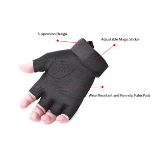 Gants de vélo en cuir souple et respirant pour le cyclisme sur route, demi-doigts, pour sports d'été en extérieur, fabriqués au Pakistan - Product Image 6