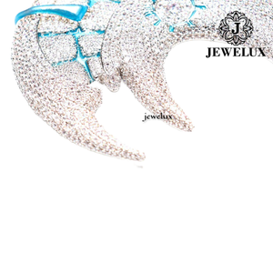 Jewelux <b>Moon</b> Pendant 925 Silver Rhodium Plated <b>Crystal</b> Rhinestone Micro Insert Themed Luxury Unisex Everyday Wear From India - Product Image 6