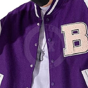 Street Ready Winter Jacket with Premium Patch Embroidery Contrast Sleeves Soft Fabric Fashion Letterman Jacket - Product Image 6
