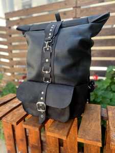 Women’s Fashion Leather <b>Roll</b> Top <b>Backpack</b> Slim Fit Rucksack For Lady Commuters Stylish Laptop Bag LRTB-0157 - Product Image 2